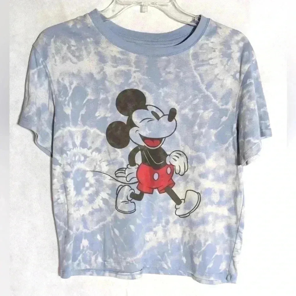 Mickey Mouse walking Blue Tye dyed t shirt by Disney sz S